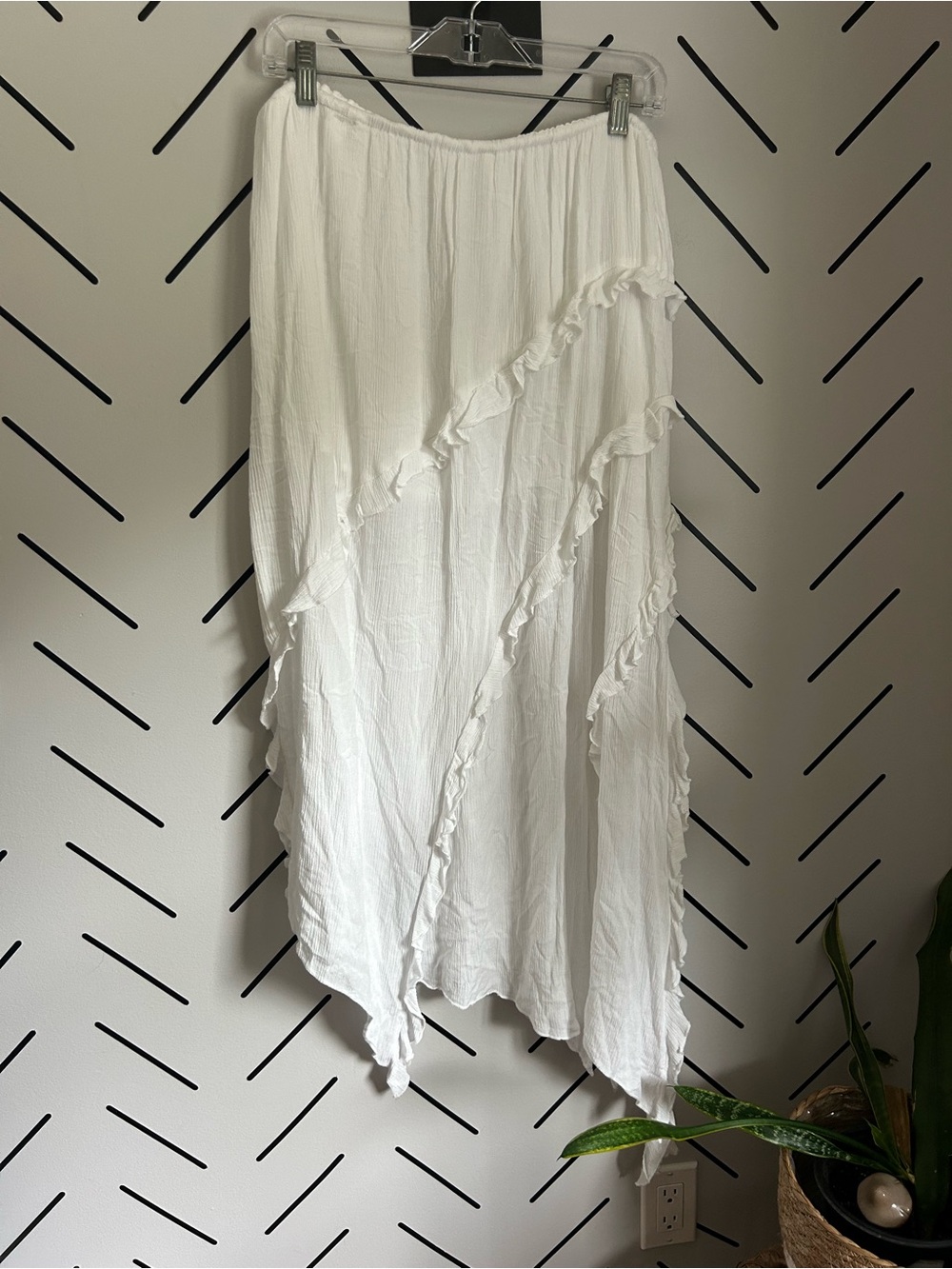 Free People Ambie Maxi Skirt in ivory asymmetrical boho festival - Picture 5 of 8